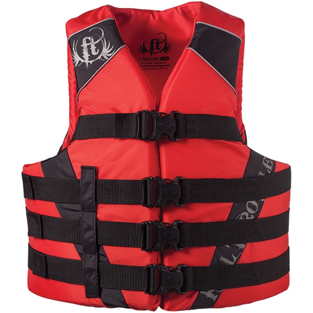 Picture of Full Throttle Vest Nyl Spt Red/Blk 4X/7X