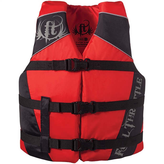 Picture of Full Throttle 4 Water Sports Vest Dlx Nylon Red Youth
