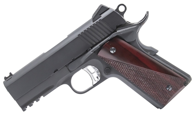 Picture of  Fusion Firearms 1911Ncom9 1911 Commander 9Mm Luger 7+1 3.50" Chrome Chrome-Lined Steel/Target Crown Barrel Serrated Slide Matte Black Oxide Steel Frame W/Beavertail Red Cocobolo Grips Right Hand