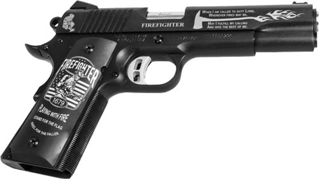 Picture of Fusion Firearms 1911 Reaction Fire 9Mm 5" 9Rnd Blued/Red Cocobollo 1911RFIRE9 655479031583