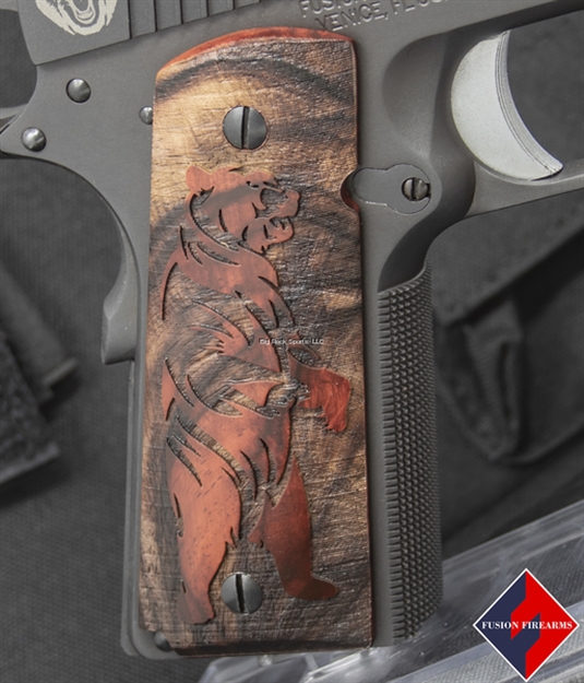 Picture of Fusion Firearms Semi Auto Pistol, 10Mm 1911 Combat, Engraved Bear, Fixed Sights, 4.5" Bbl, 8 RD