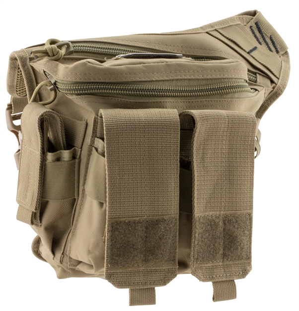 Picture of Gps Bags 981Rdp Rapid Deployment Sling Pack Tan 600D Polyester With Removeable Handgun Holster, External Pockets & Internal Storage Compartment 10" X 3" X 13" Internal Dimensions GPS-981RDP