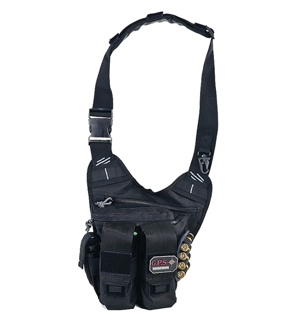 Picture of Gps Bags Gps982rdp Rapid Deployment Sling Pack Black 600D Polyester With Removeable Handgun Holster, External Pockets & Internal Storage Compartment 10" X 3" X 13" Internal Dimensions GPS-982RDP