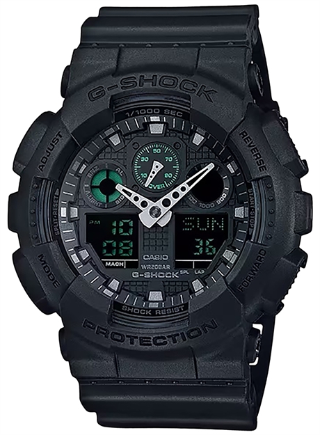 Picture of  G-Shock/Vlc Distribution Ga100mb1acr G-Shock Tactical Black Stainless Steel Bezel 145-215Mm