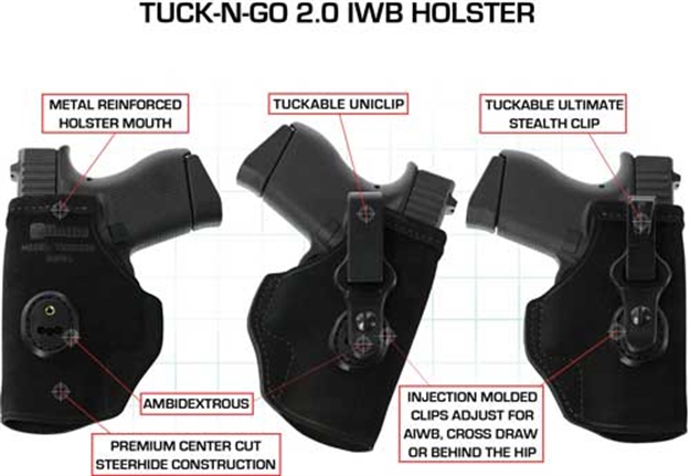 Picture of Gal Tuck-N-Go Itp Holster Ambi Lther Taurus Mil Pro Blk< TUC498B