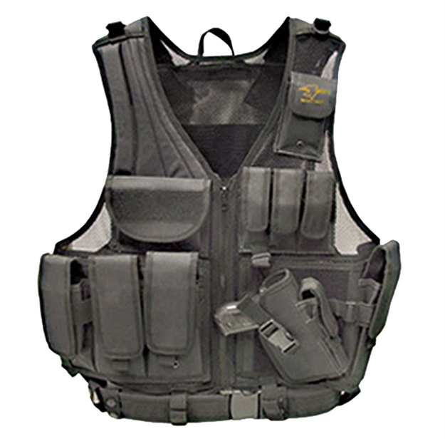 Picture of Galati Gear Glv547bh Deluxe Tactical Vest Husky SZ Nylon Black