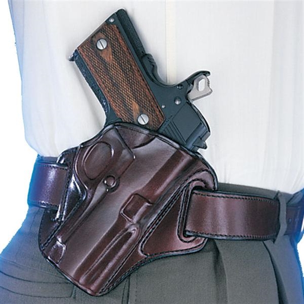 Picture of  Galco Con266h Concealable  Owb Havana Brown Leather Belt Slide Fits 1911 Right Hand