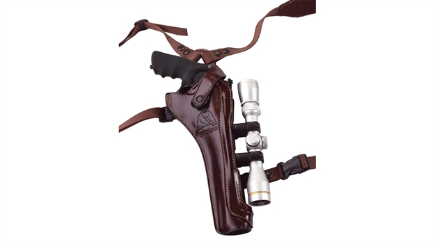 Picture of  Galco Kh130h Kodiak Hunter Chest Holster Havana Brown Leather Shoulder/Torso Strap Fits S&W N Frame Fits Ruger Blackhawk 7.50" Right Hand