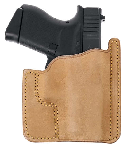 Picture of  Galco Ph800 Front Pocket  Natural Horsehide Compatible W/ Glock 43/43X/43X Mos Ambidextrous