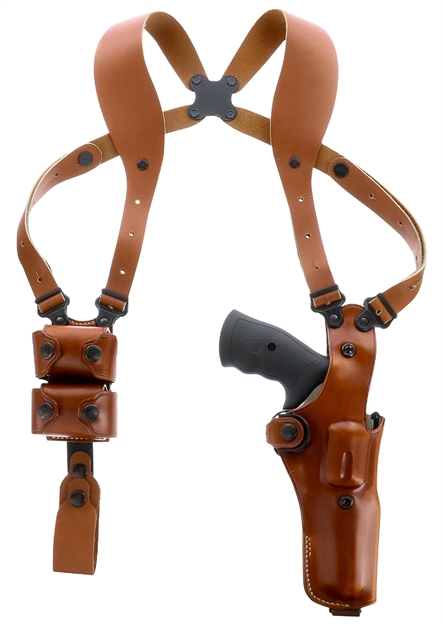 Picture of  Galco Vhs4104 Vhs 4.0 Shoulder System Vertical Ambidextrous, Size Fits Chest UP TO 56", Tan Leather, Fits L Frame S&W Model 686 (4" Barrel) 601299018327