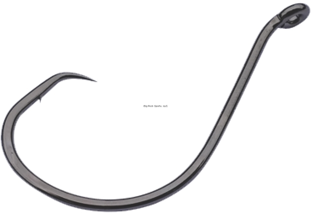 Picture of Gamakatsu Big Cat Circle Hook, Size 1/0, Needle Point, Offset, UP Eye, NS Black, 6 Per Pack