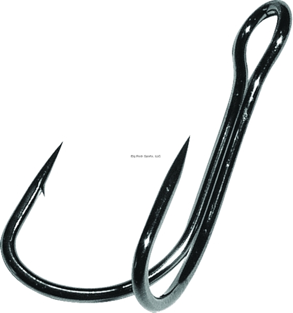 Picture of Gamakatsu Double 21 Hook, Size 2, Needle Point, Long Shank, Extra Wide Gap, All Purpose, Ringed Eye, NS Black, 9 Per Pack