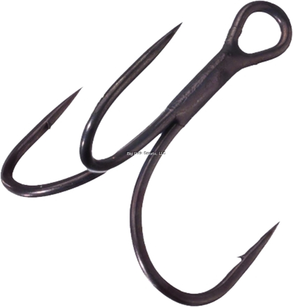 Picture of Gamakatsu G Finesse Treble Hook, Size 6, Barbed/Needle Point, Treble, Black, 6 Per Pack