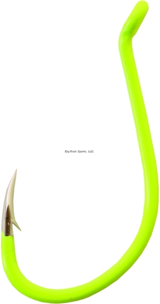 Picture of Gamakatsu Octopus Hook, Size 4, Barbed, Needle Point, Ringed Eye, Chartreuse, 25 Per Pack