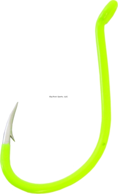 Picture of Gamakatsu Octopus Hook, Size 4, Barbed, Needle Point, Ringed Eye, Chartreuse, 7 Per Pack