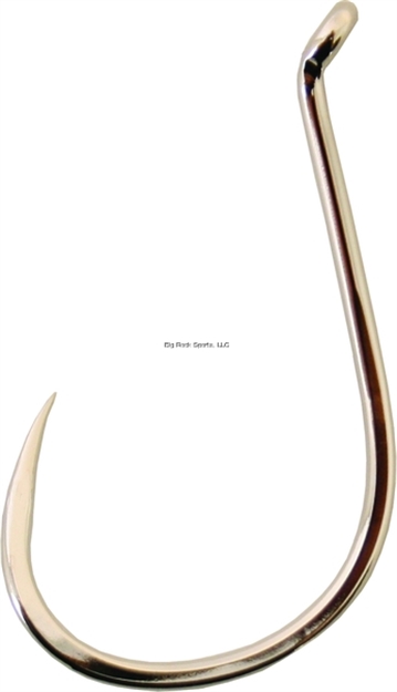 Picture of Gamakatsu Octopus Hook, Size 5/0, Barbless, Needle Point, Offset, Ringed Eye, Nickel, 6 Per Pack