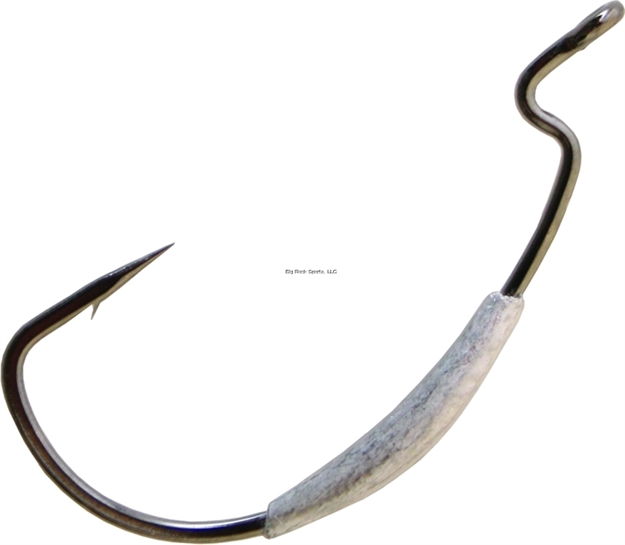 Picture of Gamakatsu Superline Weighted Worm Hook, Size 2/0, 1/8 Oz, Needle Point, Extra Wide Gap, Ringed Eye, NS Black, 5 Per Pack