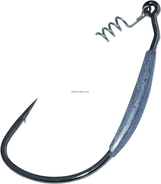 Picture of Gamakatsu Superline Weighted Worm Hook With Spring Lock, Size 4/0, 1/16 Oz, Needle Point, Extra Wide Gap, NS Black, 4 Per Pack