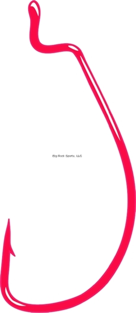 Picture of Gamakatsu Superline Worm Hook, Size 5/0, Needle Point, Extra Wide Gap, Heavy Wire, Ringed Eye, Red, 4 Per Pack