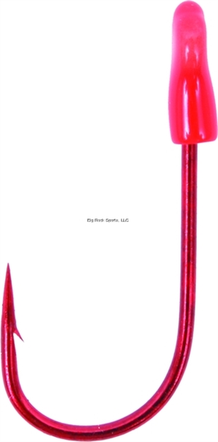 Picture of Gamakatsu Trailer Hook Sp, Size 3/0, Needle Point, Ringed/Coated Eye, Red, 4 Per Pack