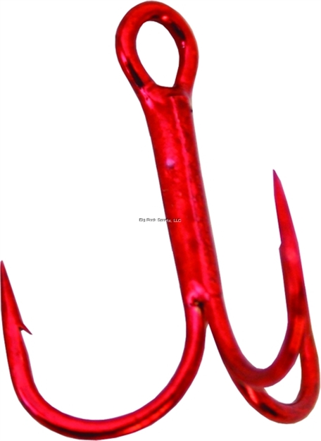 Picture of Gamakatsu Treble Hook, Size 6, Needle Point, Round Bend, 2X Heavy Wire, Red, 10 Per Pack