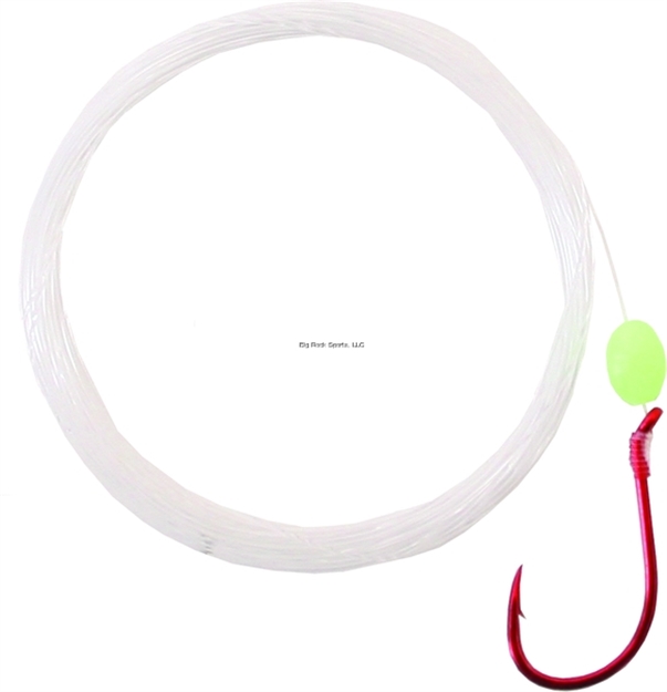 Picture of Gamakatsu Walleye Snelled Hook With Glowbead, Size 2, Needle Point, Octopus, Red, 5 Per Pack