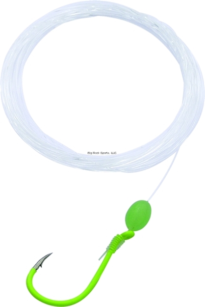 Picture of Gamakatsu Walleye Snelled Hook With Glowbead, Size 4, Needle Point, Octopus, Chartreuse, 5 Per Pack