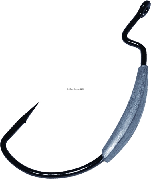 Picture of Gamakatsu Weighted Monster Hook, Size 5/0, 1/8 Oz, Needle Point, Extra Wide Gap, Ringed Eye, NS Black, 3 Per Pack