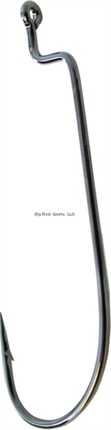 Picture of Gamakatsu Worm Hook, Size 1/0, Needle Point, O'shaughnessy, Offset, Ringed Eye, NS Black, 6 Per Pack