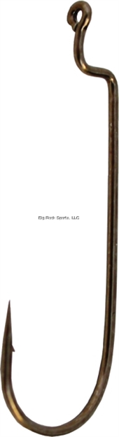 Picture of Gamakatsu Worm Hook, Size 2/0, Needle Point, Round Bend, Offset, Ringed Eye, Bronze, 6 Per Pack