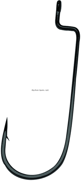 Picture of Gamakatsu Worm Hook, Size 4/0, Needle Point, Round Bend, Offset, Ringed Eye, NS Black, 25 Per Pack