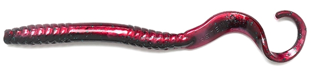 Picture of Gambler Ribbon Tail Worm, 7", Red Shad Green Glitter, Floating, 12/Pack