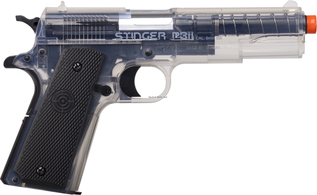 Picture of Game Face Stinger P311 (Clear/ Black) - Spring Powered, Single Shot Military Style Pistol, 325 Fps