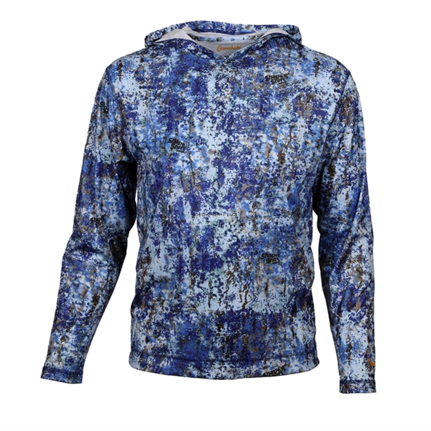Picture of Gamehide Ripple LS Birdseye Fishing Hoodie 92 % UV Protection, AS Aqua Shape Shift Camo Sz, 3Xl