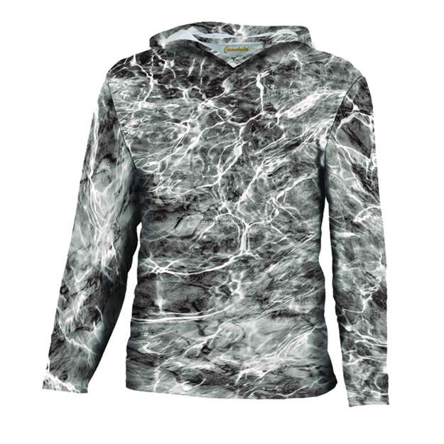 Picture of Gamehide Ripple LS Birdseye Fishing Hoodie 92% UV Protection, EM Mossy Oak Elements Camo Sz, L