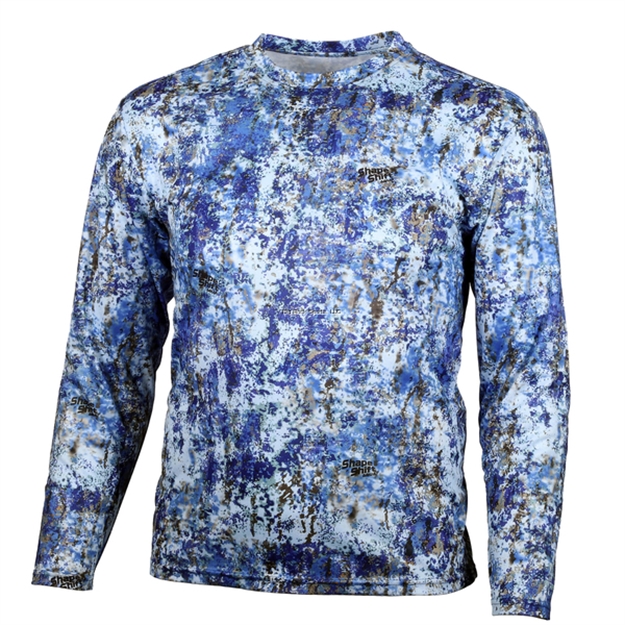 Picture of Gamehide Ripple LS Birdseye Fishing Tee 92 % UV Protection, AS Aqua Shape Shift Camo Sz, XL