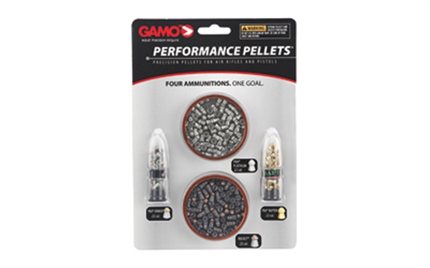 Picture of Gamo Combo Pack 950 Assorted .22 Cal High Performance Airgun Pellets, 225 EA Platinum Pba, Rocket, Armor, Raptor 63209285554
