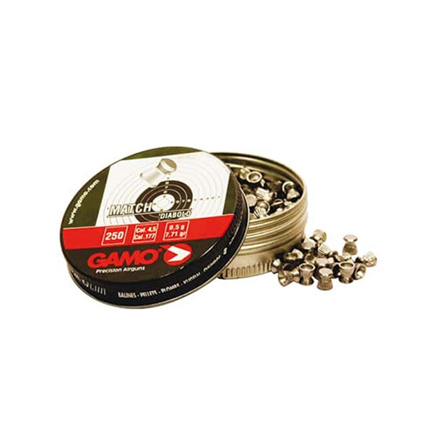 Picture of Gamo 6320034Bl54 Match  .177 Pellet Lead Flat Nose 500 Per Tin 632003454 793676000152