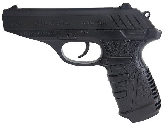 Picture of  Gamo 611138054 P-25 Blowback Air Pistol Co2 177 16+1 Black Textured Polymer Grips