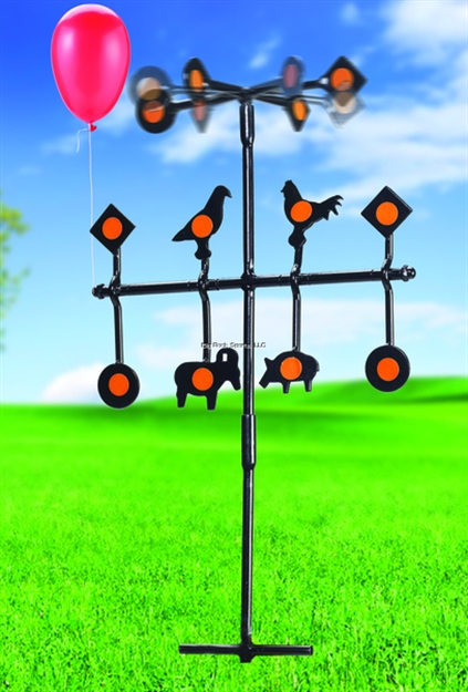 Picture of Gamo Spinner Target Deluxe, 24 Orange Bullseye Stickers, 6 Balloons, 100 Paper Targets