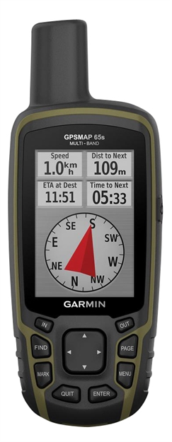 Picture of Garmin 0100245110 Gpsmap 65S Black/Od Green AA Garmin Explore App Bluetooth/Ant+