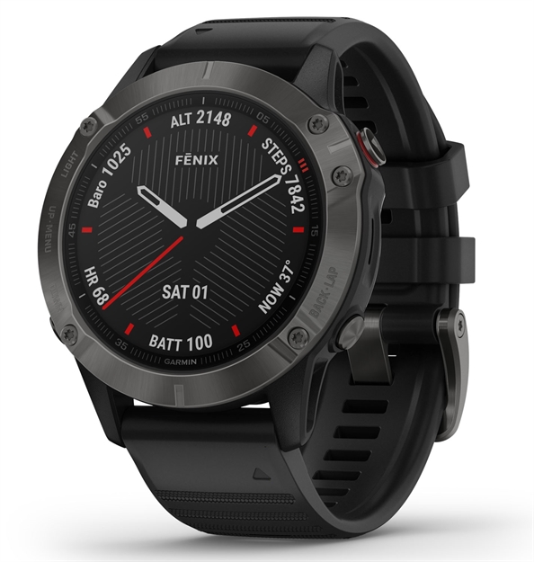 Picture of Garmin 0100255810 Fenix 6 Sapphire Watch Black/Gray Iphone/Android