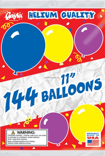 Picture of Gayla Balloons 11" Round 1Gr BG Wht Only