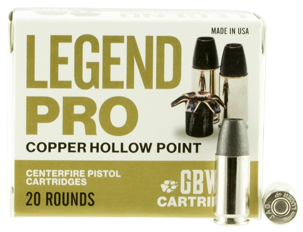 Picture of Gbw Cartridge Lp9a Legend 9Mm Luger 115 GR Copper Hollow Point 20 Bx/ 25 CS