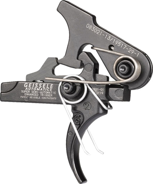 Picture of Geissele Automatics 05160 Ssa-E  Two-Stage Curved Trigger With 2.90-3.80 Lbs Draw Weight & Black Oxide Finish For Ar-Platform 05-160 854014005038
