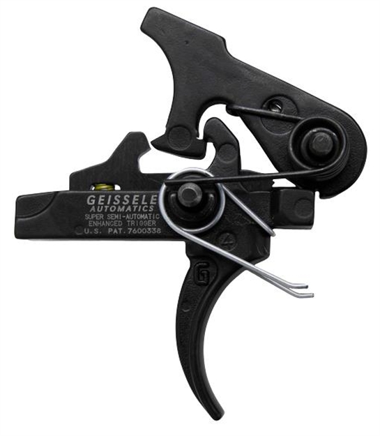 Picture of Geissele Automatics 05160 Ssa-E  Two-Stage Curved Trigger With 2.90-3.80 Lbs Draw Weight & Black Oxide Finish For Ar-Platform 05-160