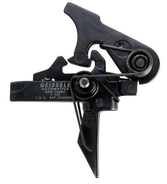 Picture of Geissele Automatics 05166 SD 3 Gun Flat Trigger With 4.50-5.50 Lbs Draw Weight & Black Oxide Finish For Ar-15/Ar-10 05-166