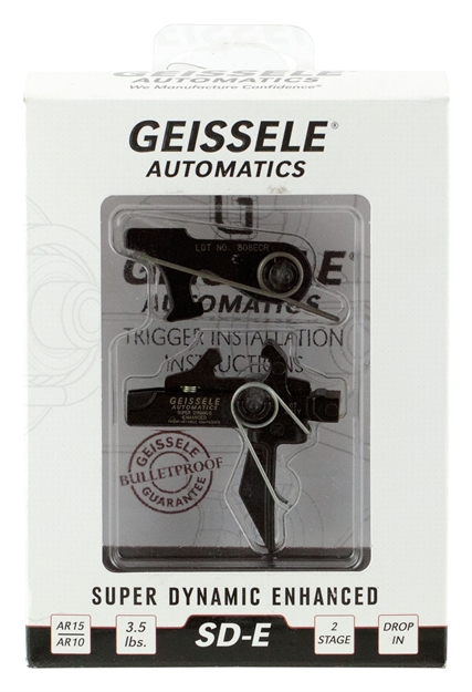 Picture of Geissele Automatics 05167 Sd-E  Two-Stage Flat Trigger With 2.90-3.80 Lbs Draw Weight & For Ar-15/Ar-10 05-167