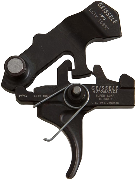 Picture of  Geissele Automatics 05267 Super Sabra Trigger Pack Two-Stage Curved Trigger With 5.50-7.50 Lbs Draw Weight & Black Oxide Finish For Iwi Tavor, X95