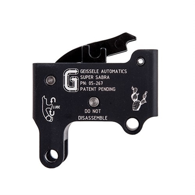 Picture of  Geissele Automatics 05267 Super Sabra Trigger Pack Two-Stage Curved Trigger With 5.50-7.50 Lbs Draw Weight & Black Oxide Finish For Iwi Tavor, X95